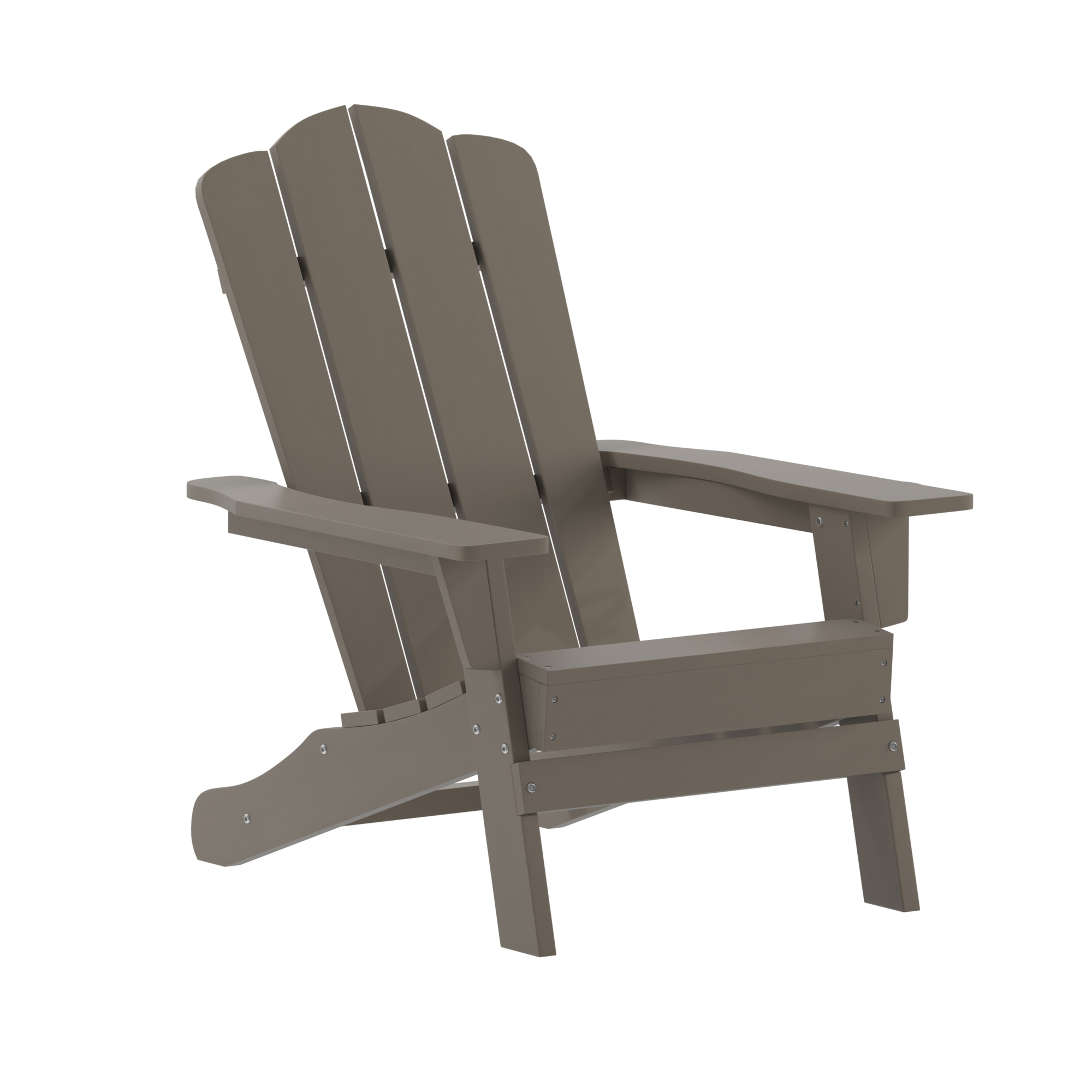 Flash Furniture, Brown Adirondack Patio Chair with Cupholder, Primary Color Brown, Material HDPE, Width 29.25 in, Model# LEHMP104410BR